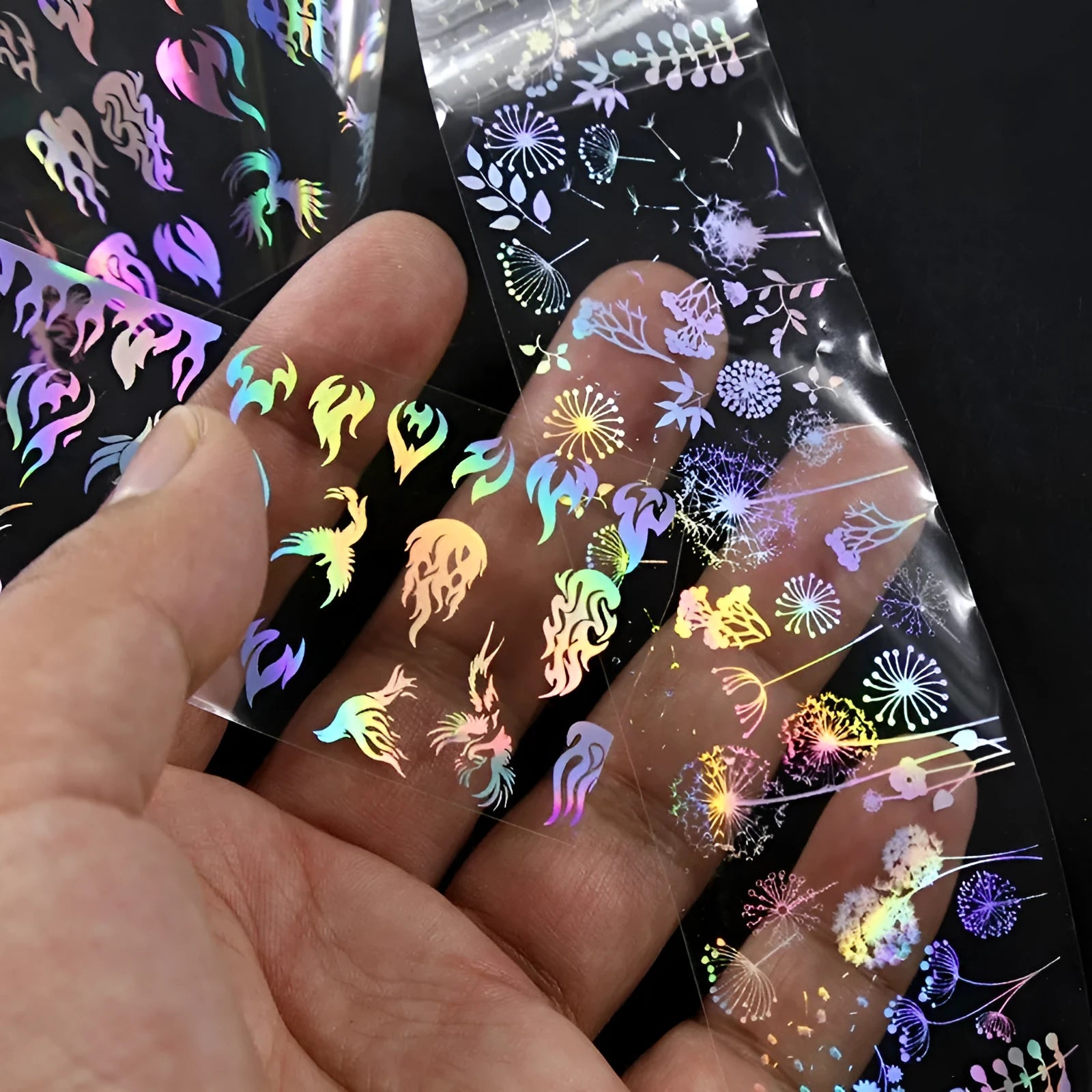 Nail sticker beauty products with 1 metre starry paper and 4 cm width in plastic bottle packaging