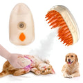 Yellow 4-in-1 cat steam brush with silicone teeth and ringworm detector lamp