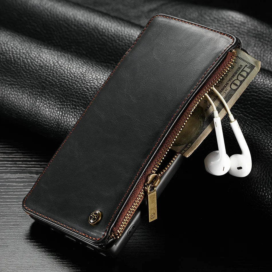 SAMSUNG Galaxy Note9 leather flip phone case in Black, Brown and Red colours