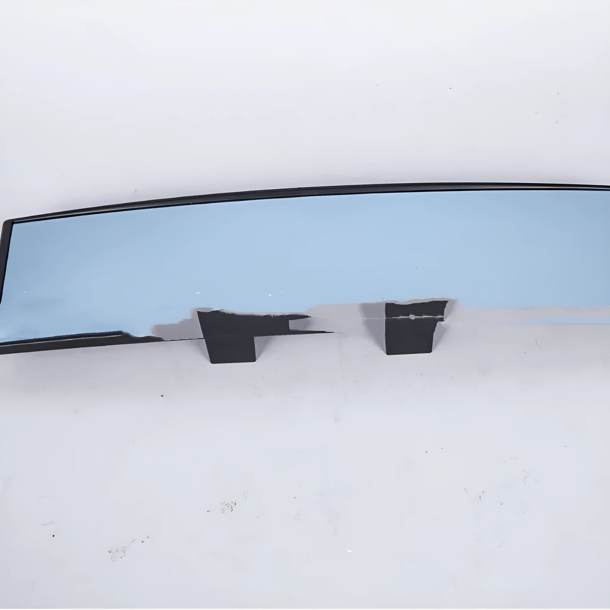 Curved blue anti-glare rearview mirror for cars with snap-on fitting, 270mm wide