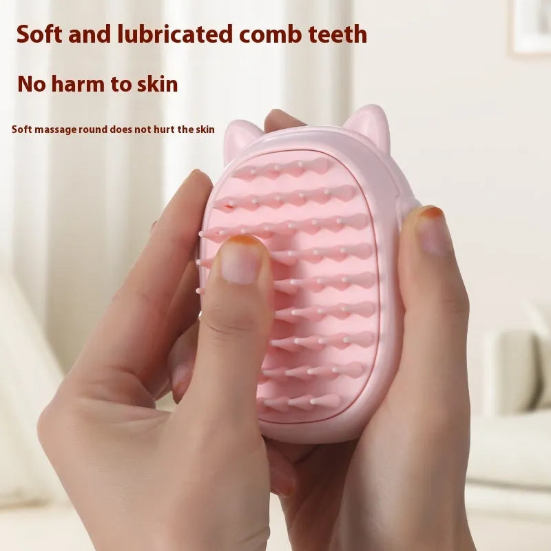 Pet comb grooming brush with integrated laser pointer toy for cats and dogs