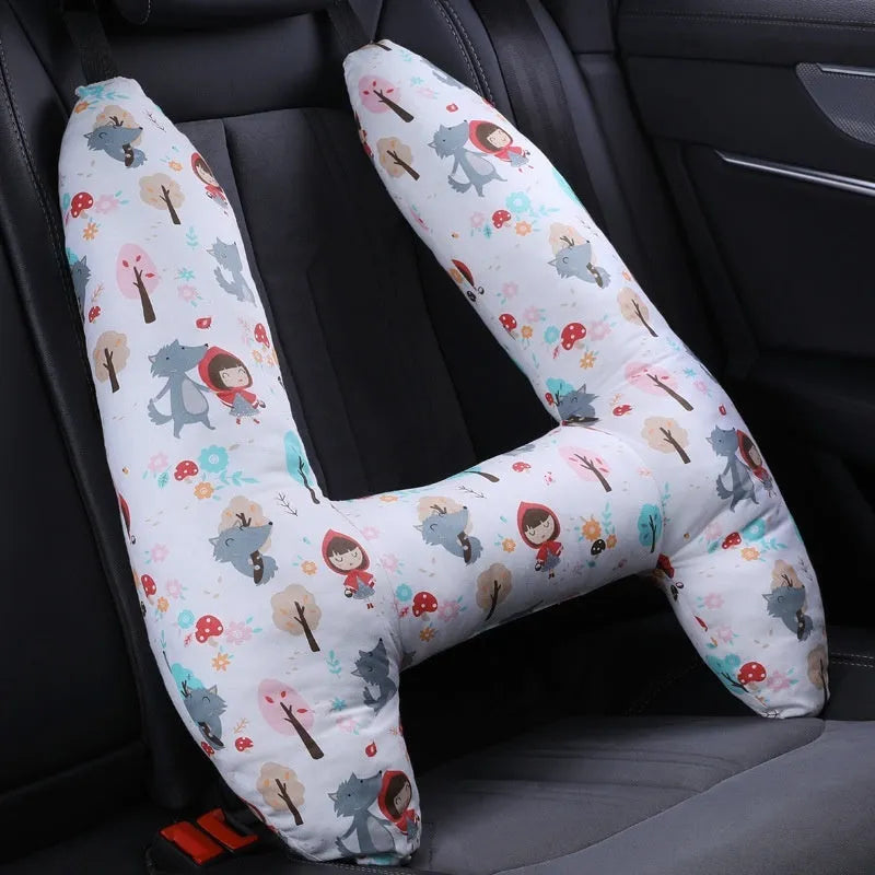 55x70cm automotive headrest pillow with colourful print pattern and pearl cotton filling for car passenger comfort