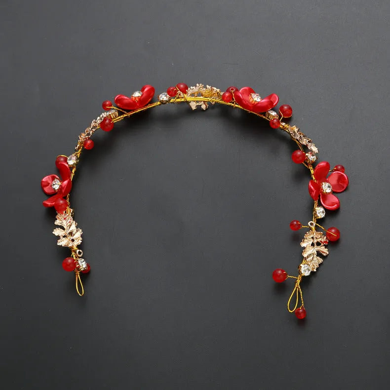 Costume jewelry set including wedding bride headdress and hair ornaments arranged together