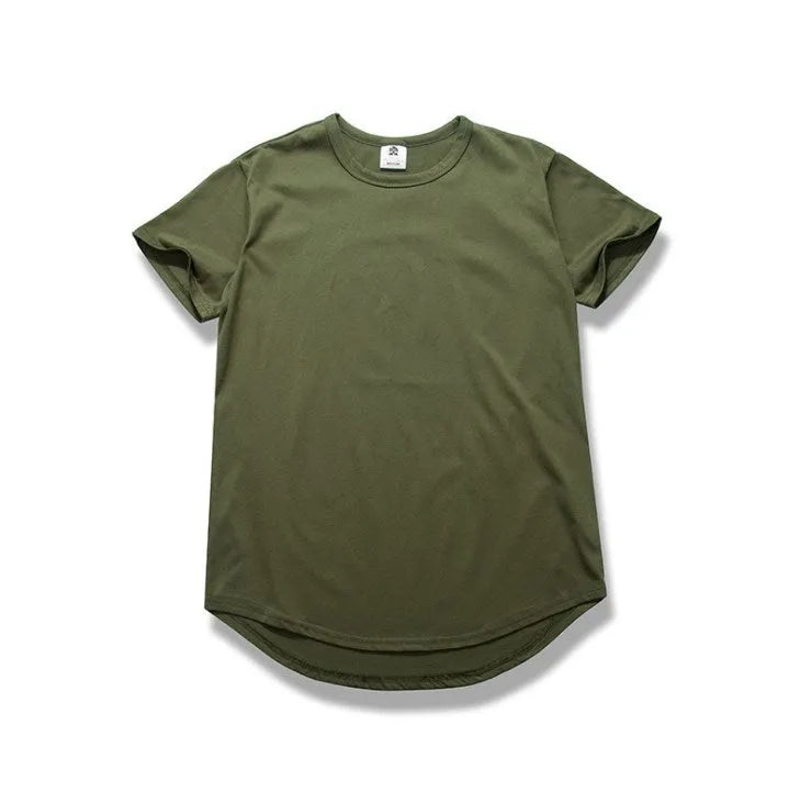 Men's oversized hip hop T-shirt in Khaki, relaxed fit, cotton blend, shown front view