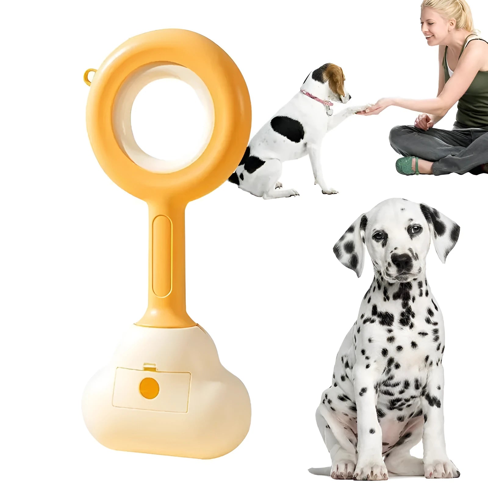 White blue pet pooper scooper with cloud shape jaw design for dog and cat waste cleanup