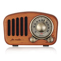 Retro wooden wireless mini speaker in cherry wood or walnut finish with Bluetooth connectivity