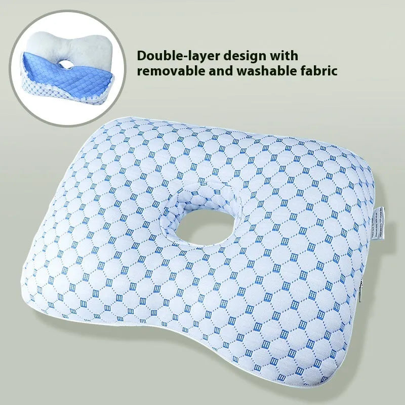Adult single hole ear pillow for beauty salon procedures with detachable cover options