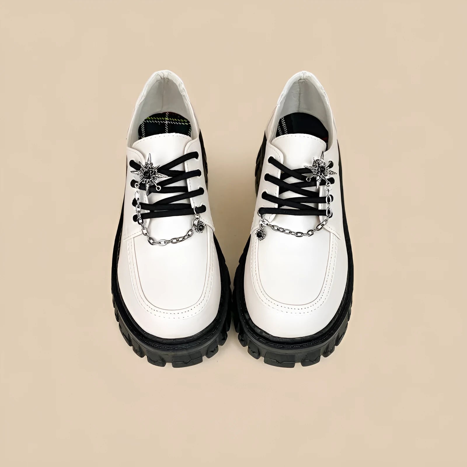 Women's preppy college loafers in Duke Asterism colour with cross-strap and round toe design