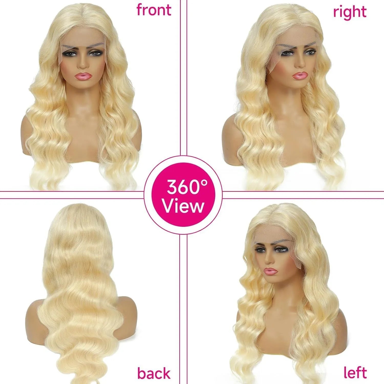 Women's front lace synthetic wig with medium-long curly style in M1/539/613 colour blend