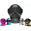 Skull-shaped wireless Bluetooth speaker with 10-hour battery in various colour options