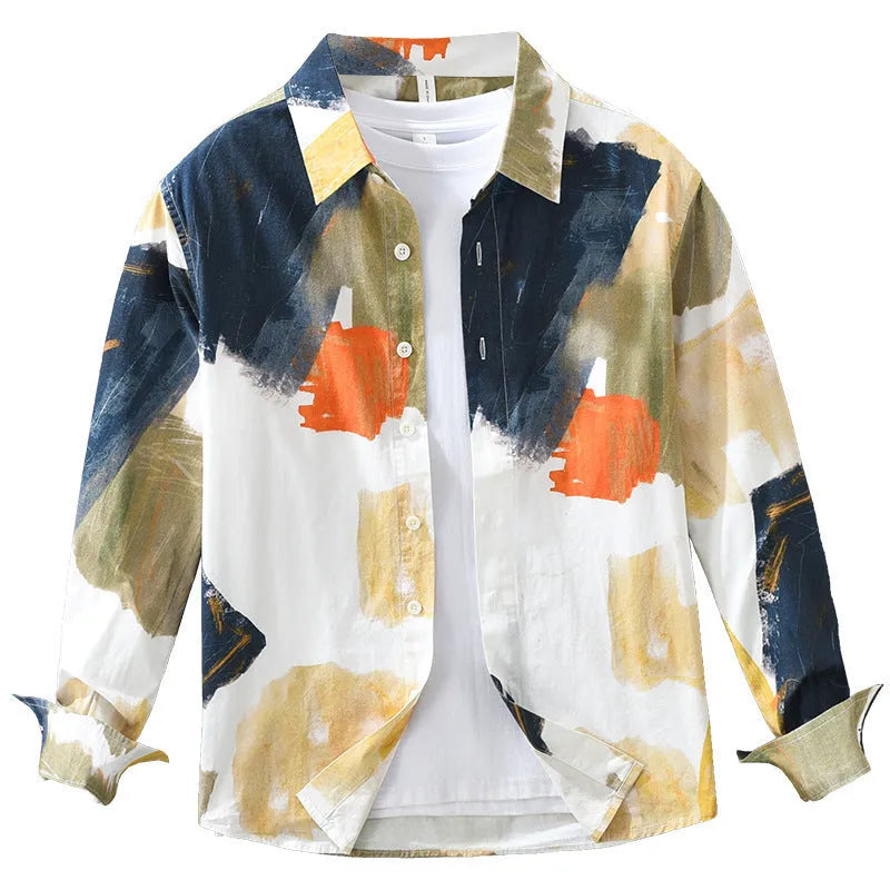 Cotton loose cardigan top with printed colour, long sleeves, available in sizes M-XXXL