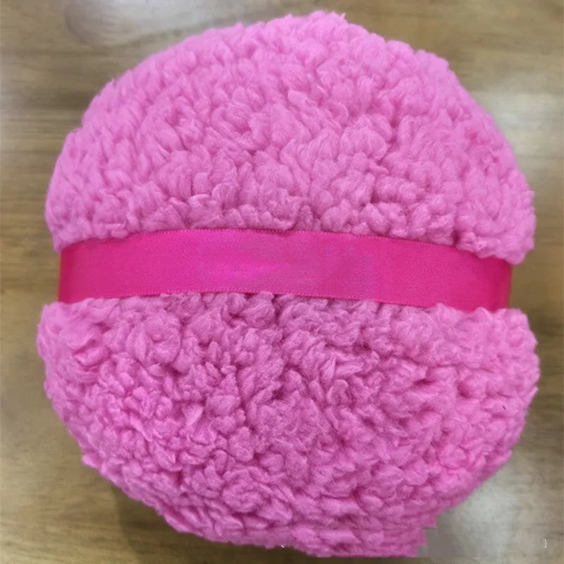 Plush dry powder puff 150x75mm pink white skin colour options for cream foundation