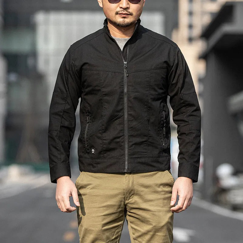 Men's tactical camouflage jacket in wear-resistant polyester fabric available in multiple colours and sizes
