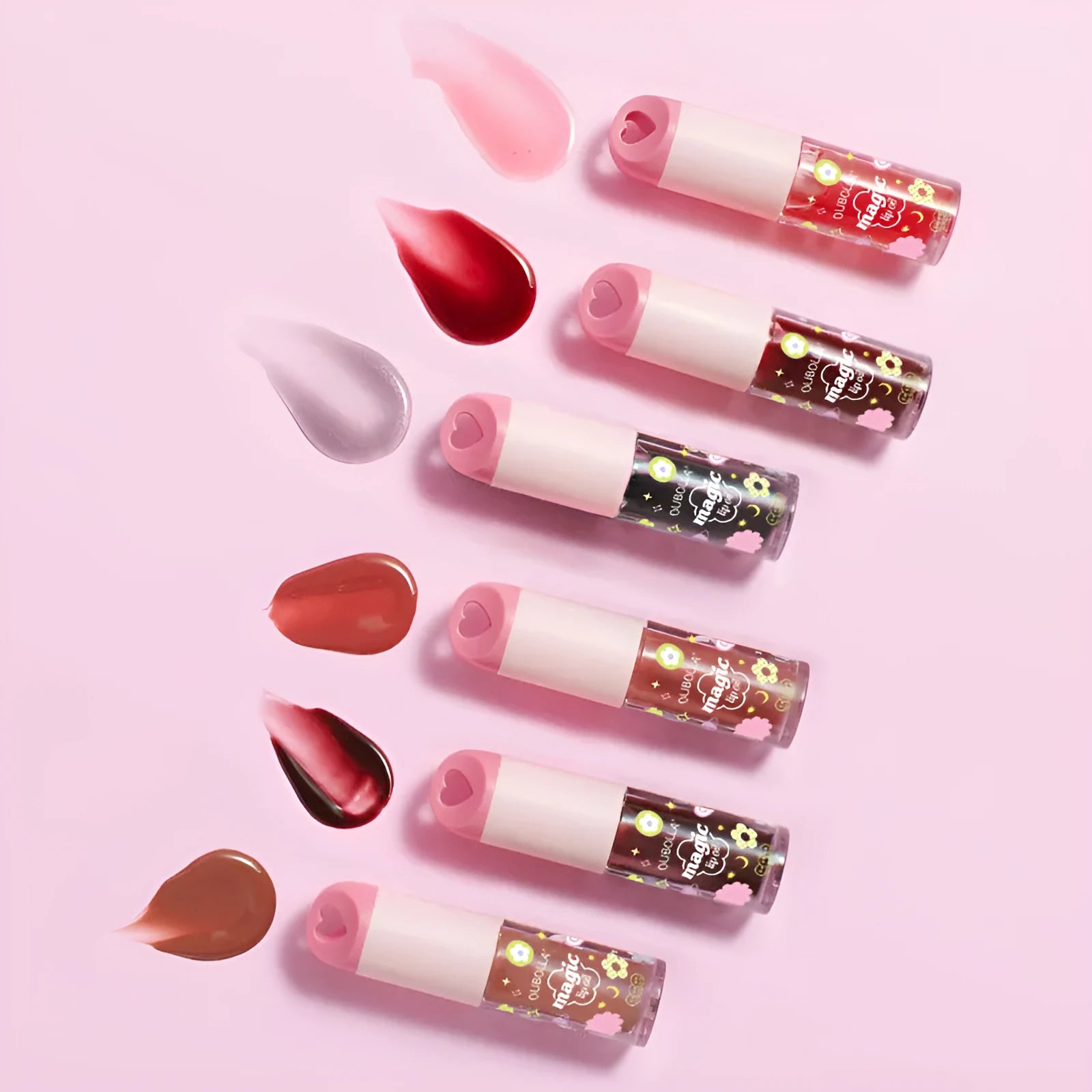 Temperature sensitive colour change lip gloss moisturising nourishing lip oil in six colour options