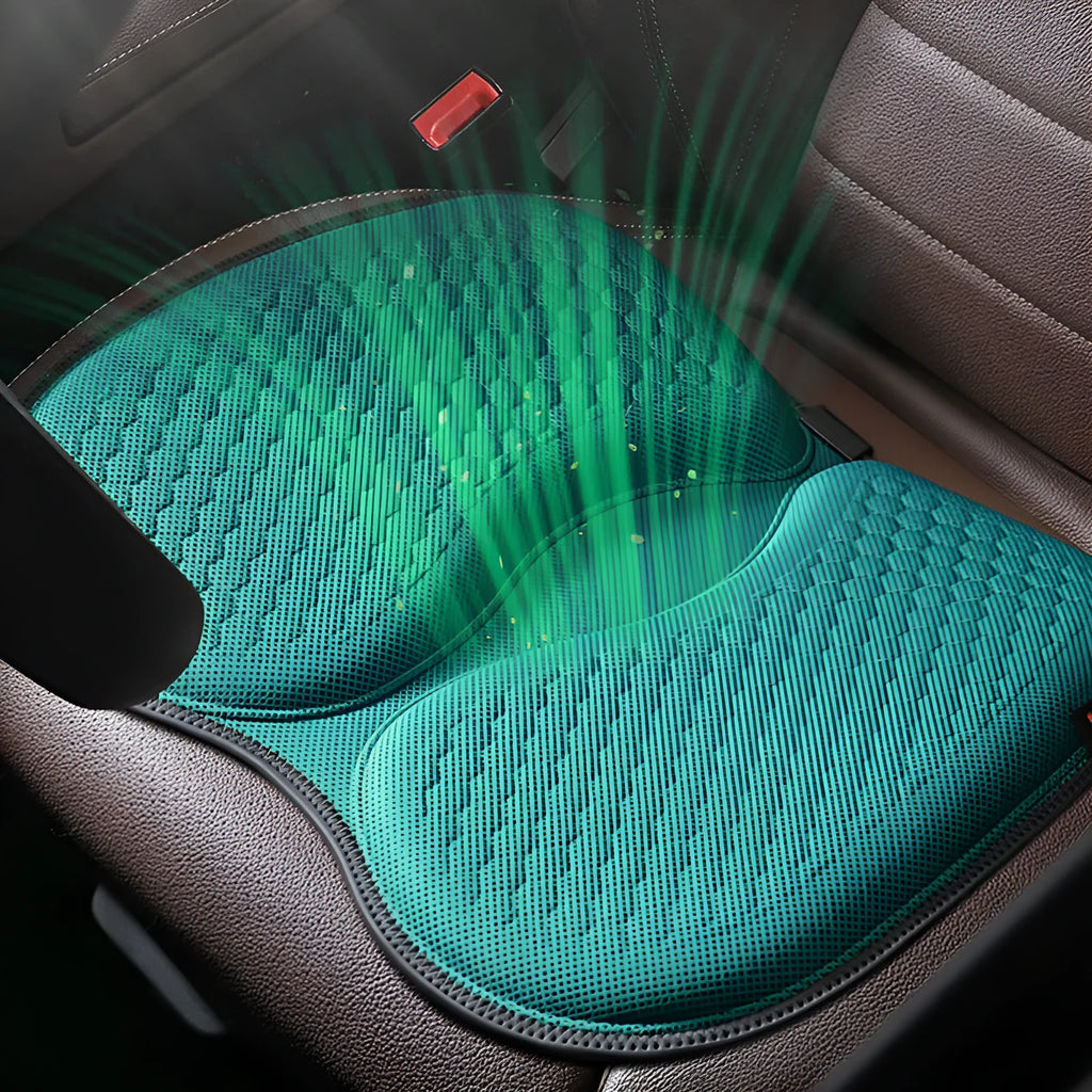 Honeycomb gel car seat cushion in breathable honeycomb pattern, 40x35x2cm, black colour