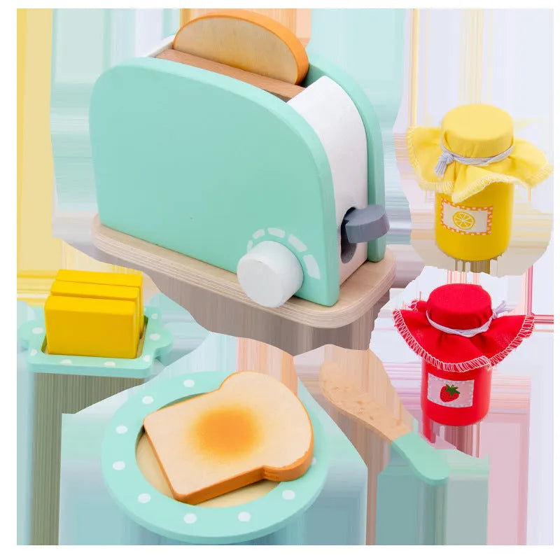 Wooden simulation play house toy – kitchen appliance for children, colour box packaging