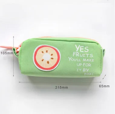 Creative Simple Cute Corner Animal Pencil Case in leather, 16 colour options including Black Cat, Blue, and Fruit Watermelon