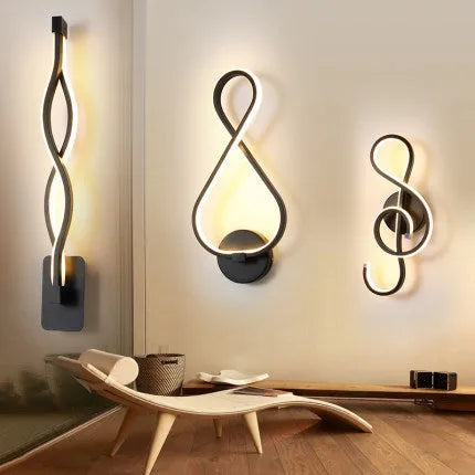 Nordic minimalist LED wall lamp in black or white with silicone shade for bedroom bedside lighting