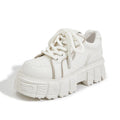 Women's leather casual shoes with 3cm rubber foam sole in beige or pink colour
