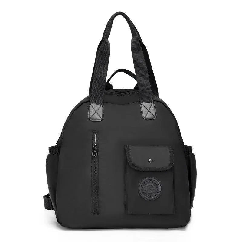 Large outdoor nylon backpack with sandwich pockets in black, khaki, or green letter rabbit colours