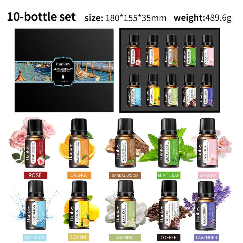 Water-soluble aromatherapy essential oil set in boxed combination packaging