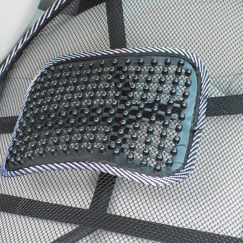 Black car lumbar support pillow with 687 Pi Ding waist design measuring 41x39 cm