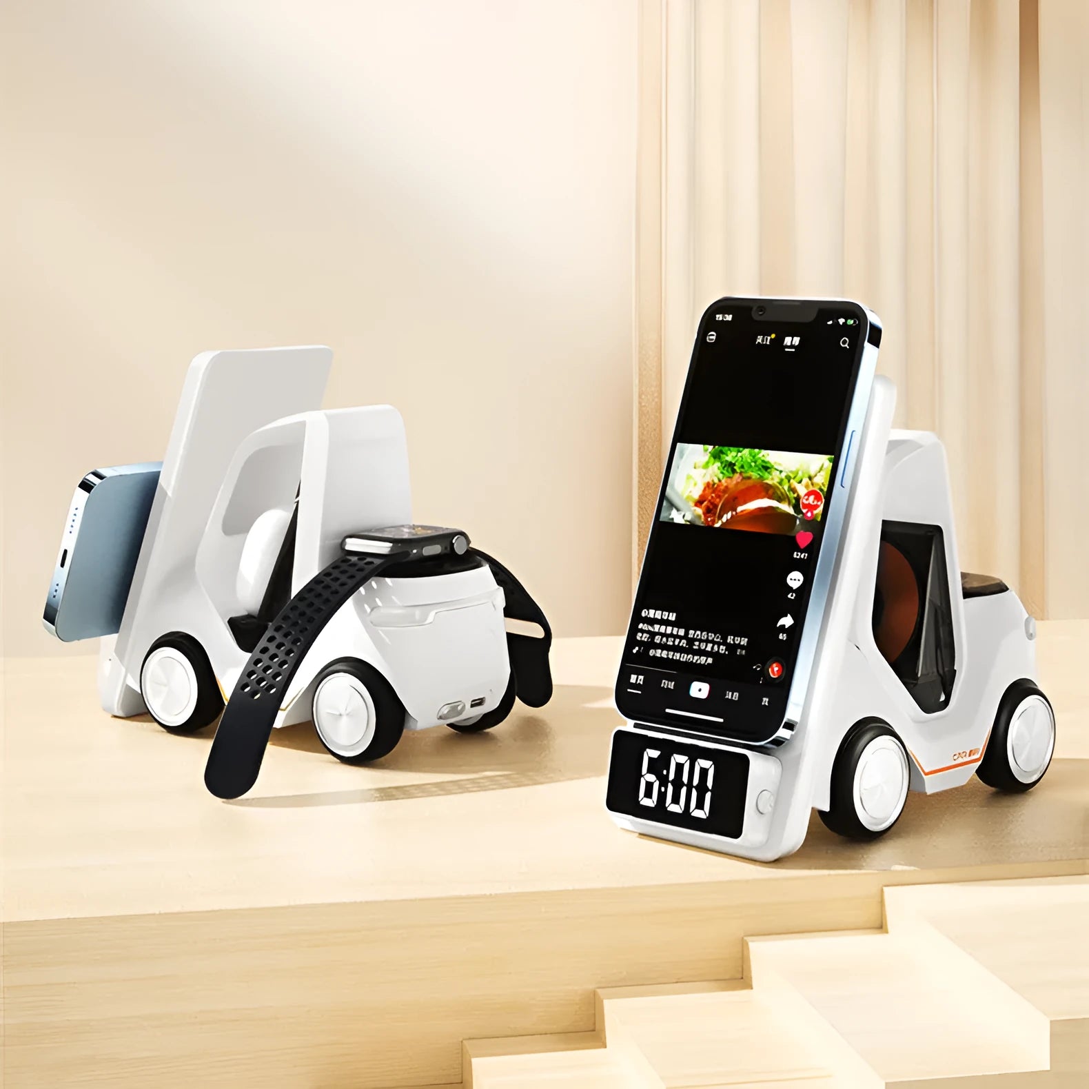 15W three-in-one wireless charging bracket for kitchen appliances in four colour options