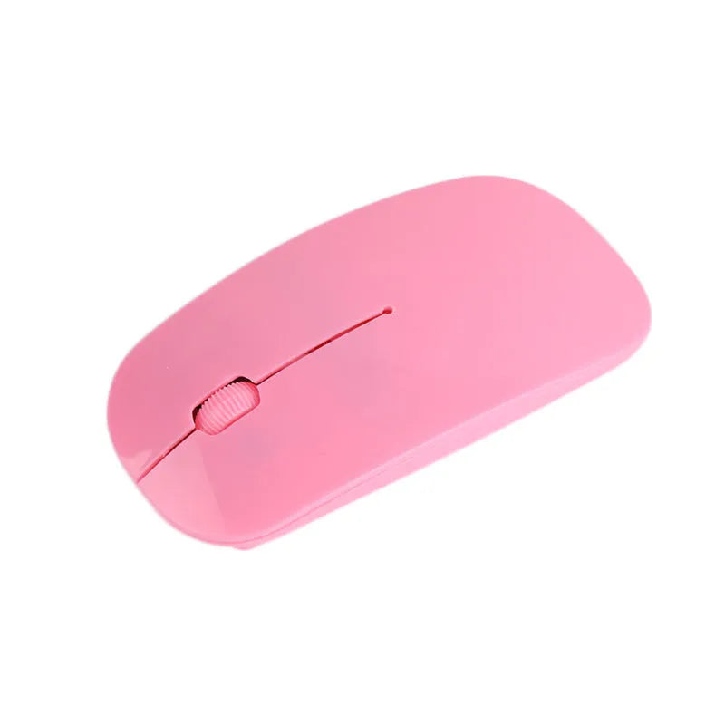Wireless USB mouse available in 7 colours with ultra-thin design and USB receiver for PC