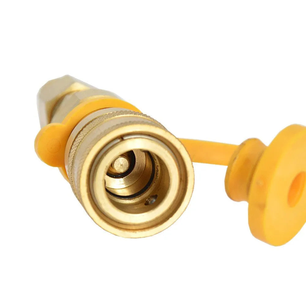 Gold brass 3/8 gas propane tank conversion charging connector with American Standard thread