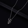 Men's vintage zinc alloy pendant necklace with 40mm x 27mm x 20mm electroplated silver pendant