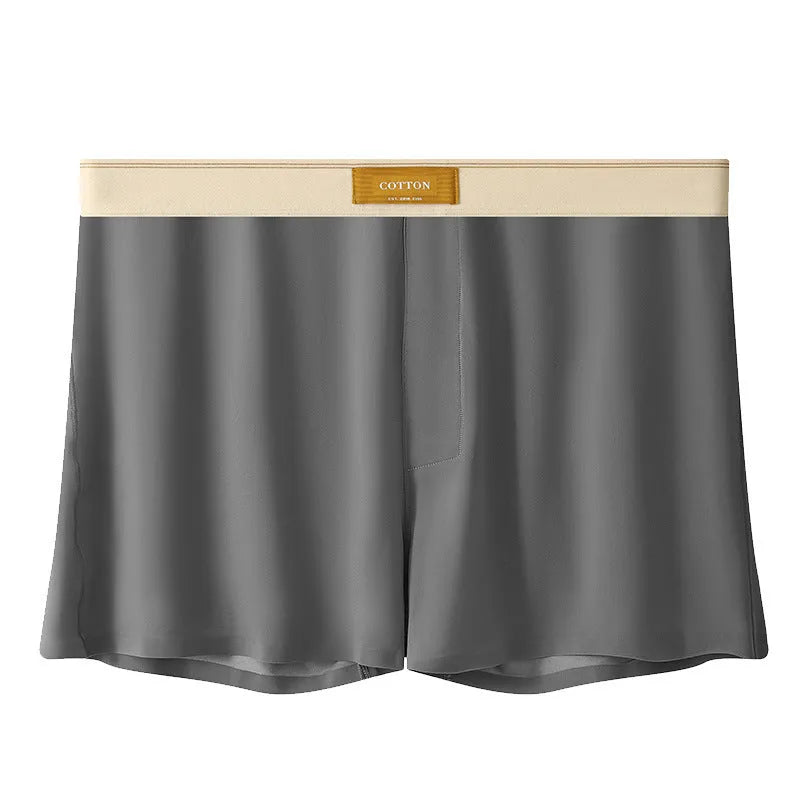 Men's solid colour loose Ice Silk underwear briefs on a neutral background
