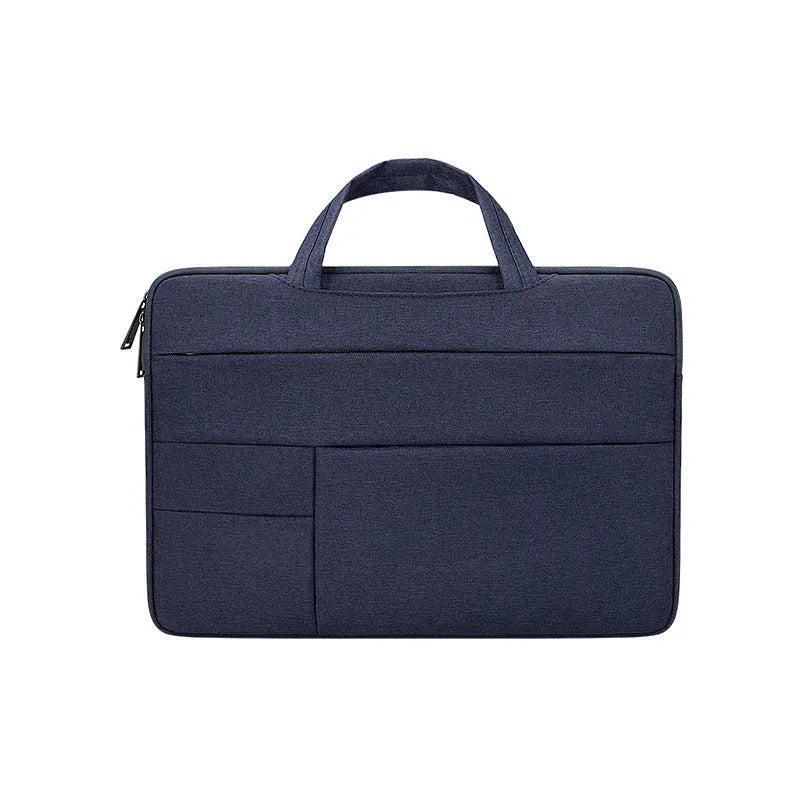 Grey waterproof polyester laptop inner bag with smooth nylon lining, fits 13.3 inch device
