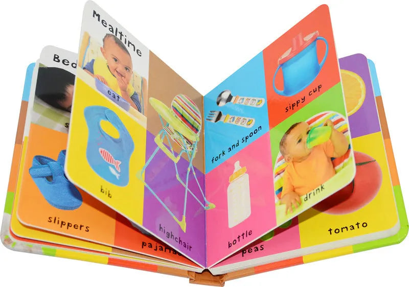 English original first words cardboard book with animal and truck themes for toddler learning