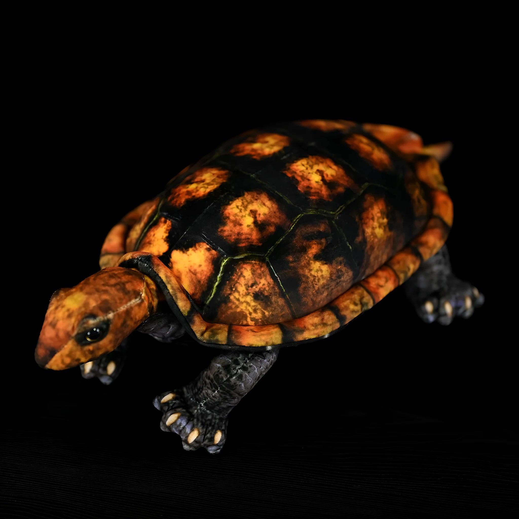 Japanese stone turtle plush toy in coffee colour, 32cm, realistic design, soft plush and PP cotton filled