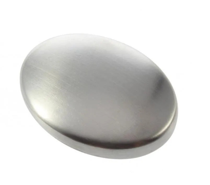Set of three silver stainless steel deodorant soap bars each 6.2x4.2 cm in OPP packaging