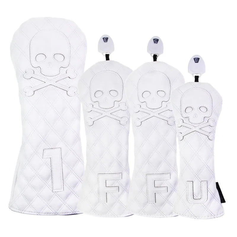 Black and white waterproof PU protective cover for golf wooden poles and clubs.