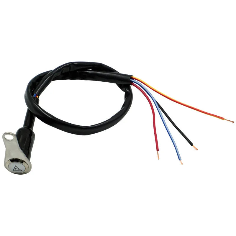 Black stainless steel motorcycle double flash switch with light ring and 7mm mounting hole