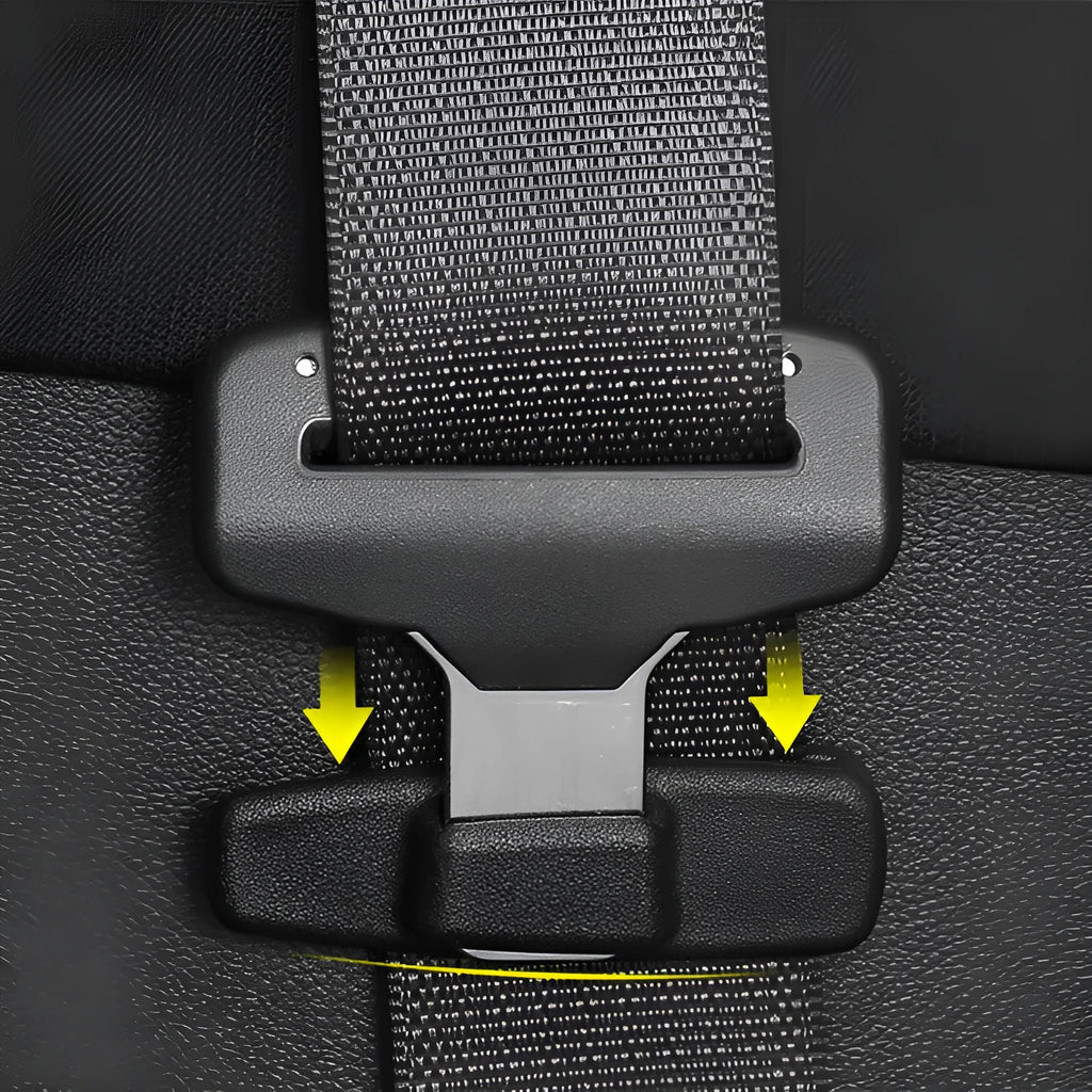 Black ABS plastic car seat belt clip stopper for universal vehicle buckle adjustment