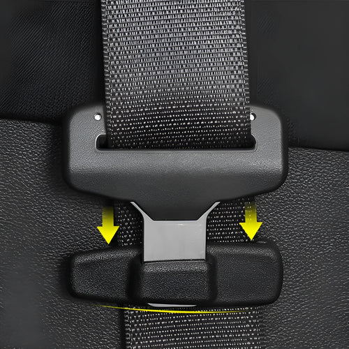 Black ABS plastic car seat belt clip stopper for universal vehicle buckle adjustment