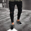 Streetwear ripped baggy jeans in blue with distressed details, available in sizes S to 4XL