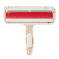 White plastic roller brush pet hair remover with sticky roller surface