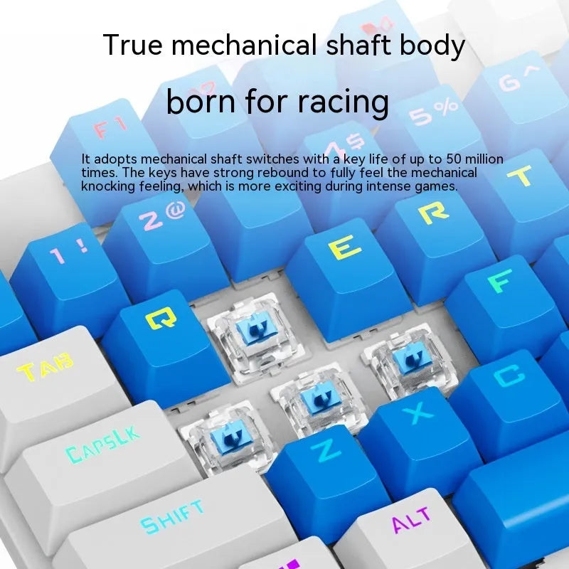 K87 mechanical wired keyboard with choice of green or red switches in multiple colour options