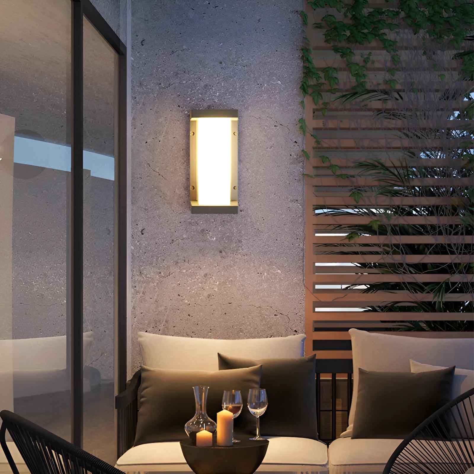 Retro outdoor waterproof square LED wall light with aluminium lampshade in European style