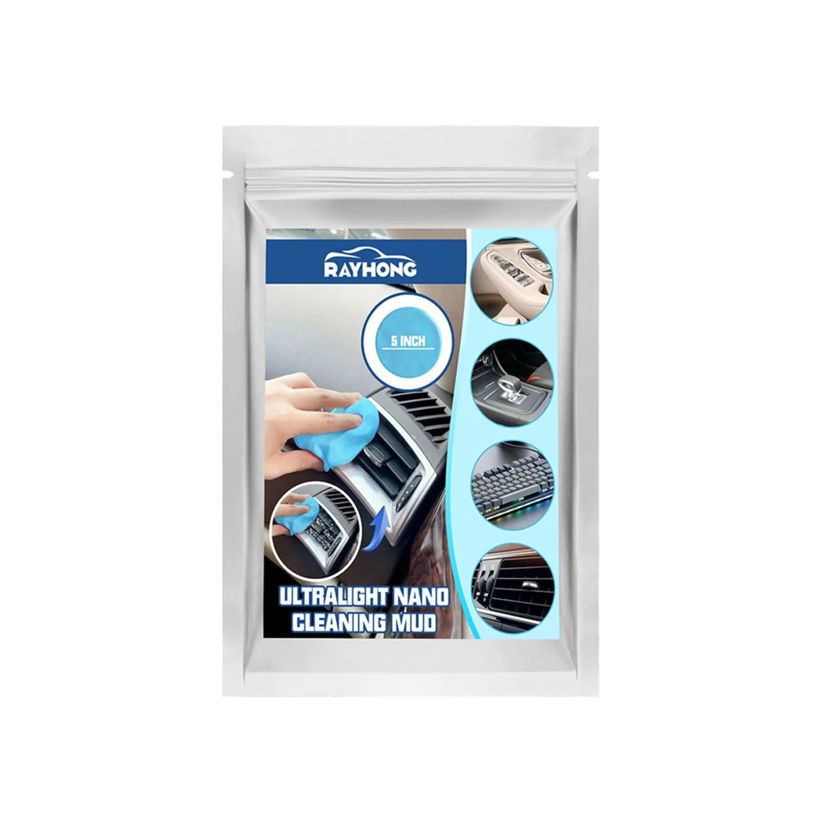 Car interior cleaning mud for dust removal from vents and gaps.