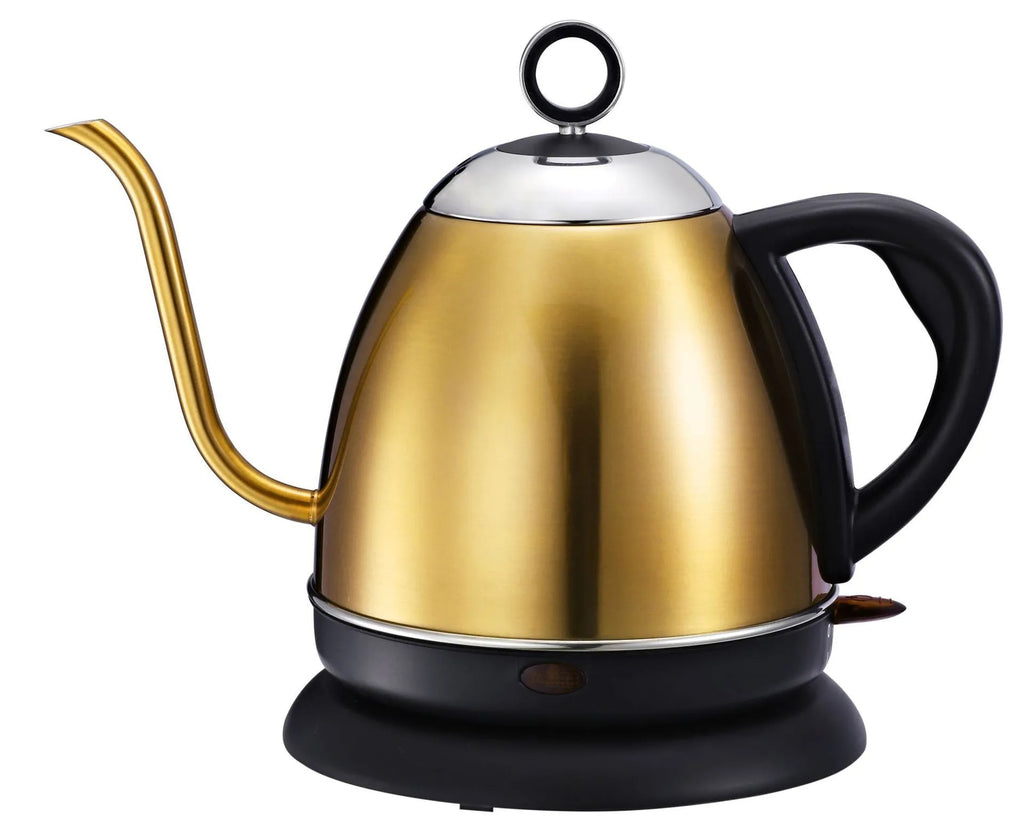Automatic constant temperature stainless steel kettle with touch controls in gold colour