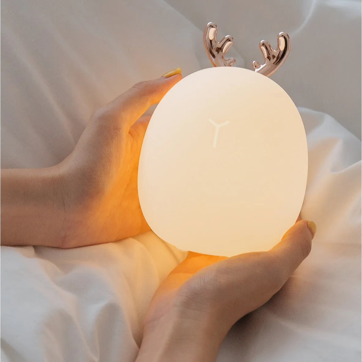 Cute pet silicone touch LED night light in rabbit design, USB rechargeable, 143mm height