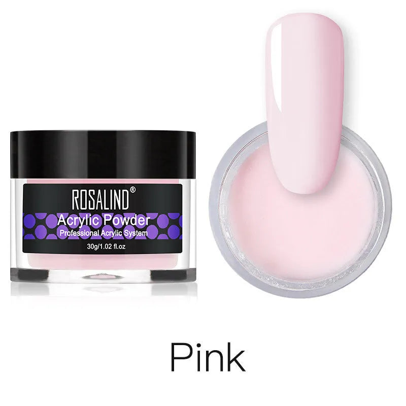 Nail styling carved powder and crystal liquid set in pink colour RE1004 for 3D nail art