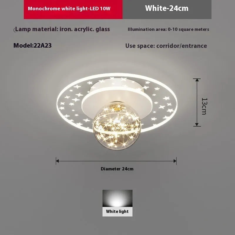Modern LED ceiling lamp with wireless remote control for hallways in gold, black, or white finish