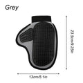 Gray pet grooming glove with silicone massage tips for removing loose cat and dog hair