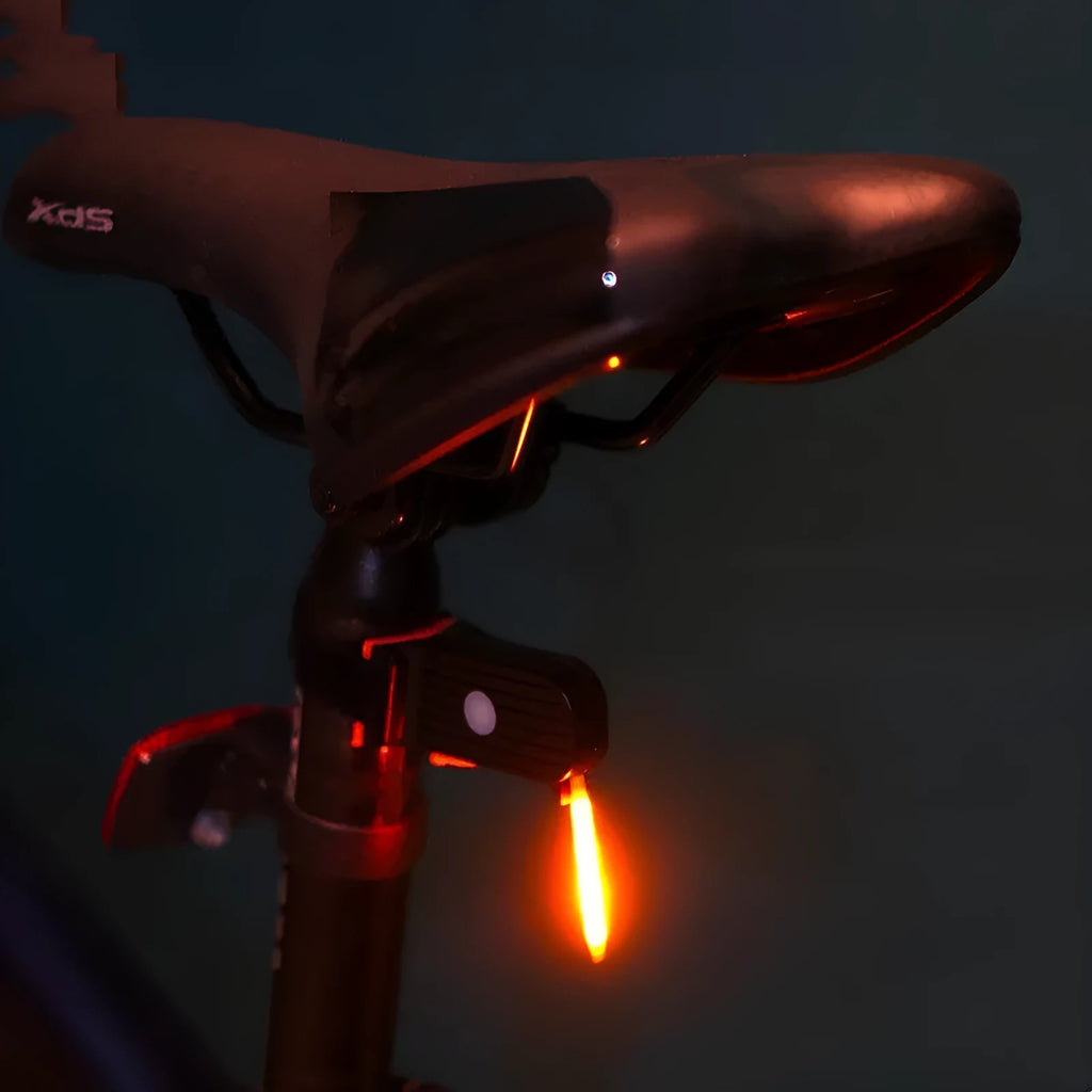 USB charging waterproof cycling taillight available in blue, pink, red, white and yellow colour options